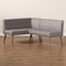 Baxton Studio Odessa Mid-Century Grey Fabric and Walnut Brown Finished 2-PC Wood Dining Nook Banquette Set 175-10843-Zoro - alternate 4